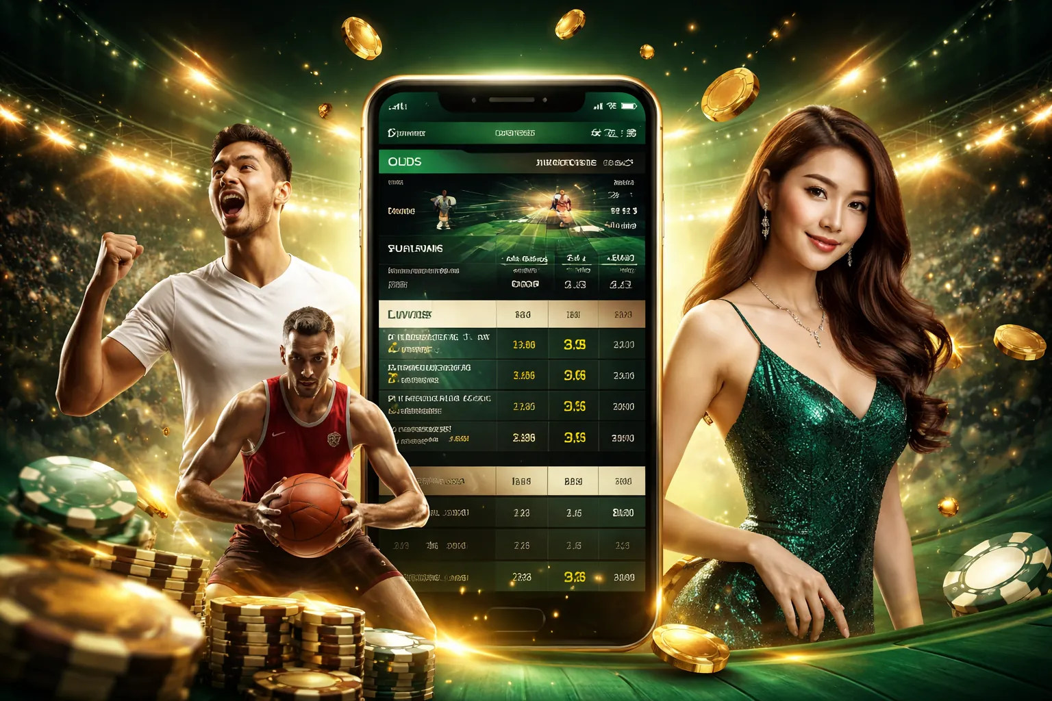 Cá cược thể thao điện tử với màn hình máy tính và game thủ